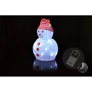 Karácsonyi dísz - Akril hóember 32 cm - hideg fehér