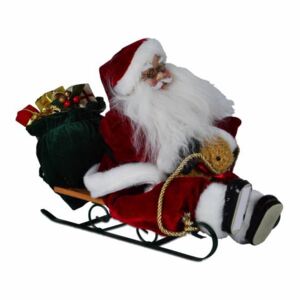 Karácsonyi dísz - Santa Claus szánkón 20 cm