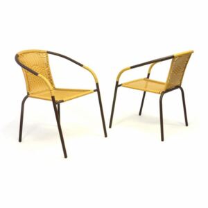 Kerti rattan székek BISTRO 2 db - világos barna