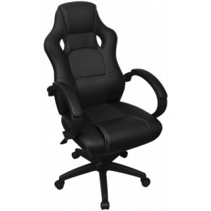 Vezetői versenyautó műbőr irodai szék fekete