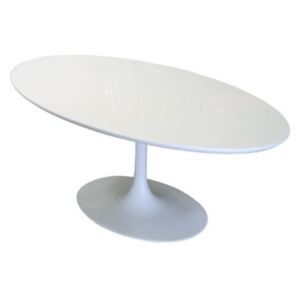 Fiber 200x120cm-es ovális asztal fehér