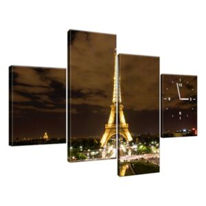 Órás falikép Éjjeli Eiffel-torony Párizs 120x80cm ZP135A_4E