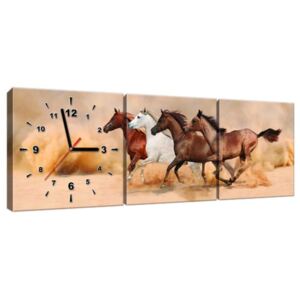 Órás falikép Gyönyörű lovak állománya 90x30cm ZP2062A_3A