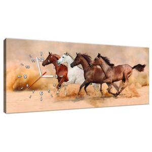 Órás falikép Gyönyörű lovak állománya 100x40cm ZP2062A_1I