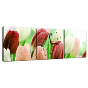 Órás falikép Vörös tulipánok 90x30cm ZP2181A_3A