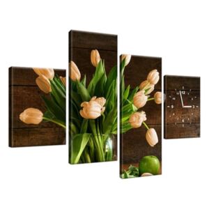 Órás falikép Gyönyörű tulipánok és zöld almák 120x80cm ZP2151A_4E