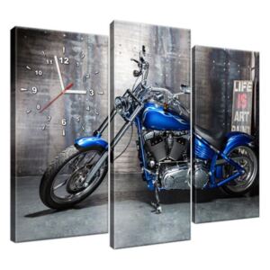 Órás falikép Kék motorkerékpár 90x70cm ZP2379A_3C