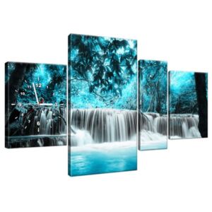 Órás falikép Vízesés a kék dzsungelben 120x70cm ZP2551A_4AN