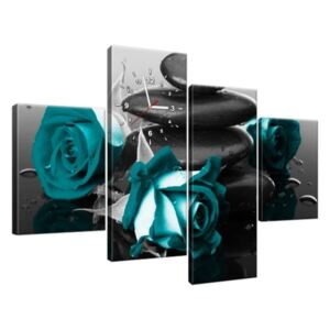 Órás falikép Turquoise roses and spa 120x80cm ZP2553A_4E