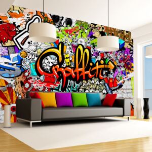 Fotótapéta Bimago - Colorful Graffiti + Ragasztó ingyen 350x245 cm