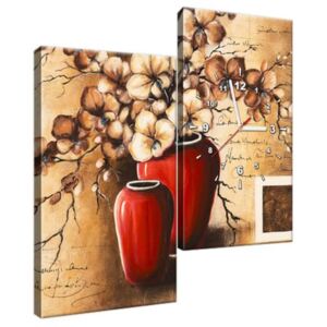 Órás falikép Orchidea piros vázában 60x60cm ZP3896A_2J