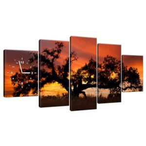 Órás falikép Tölgyfa naplementekor - Don McCullough 150x70cm ZP804A_5B