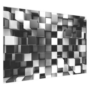 Öntapadó fólia Fekete-fehér 3D kockák 200x135cm OK2821A_1AL