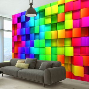 Fotótapéta Bimago - Colourful Cubes + Ragasztó ingyen 200x140 cm