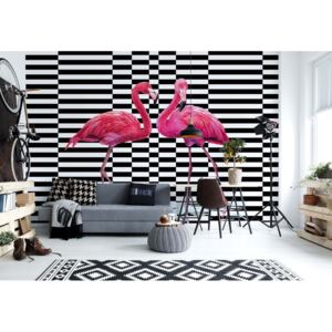 Fotótapéta GLIX - Modern Trópusi Flamingók Papír tapéta - 368x254 cm