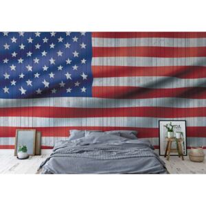 Fotótapéta GLIX - Rusztikus Amerikai Zászló Usa Papír tapéta - 368x254 cm