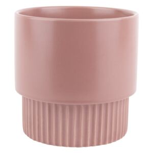 Ribbed rózsaszín kerámia kaspó, magasság 15 cm - PT LIVING