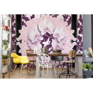 Fotótapéta GLIX - Luxus Virágos Design Orchideák Rózsaszín Papír tapéta- 184x254 cm