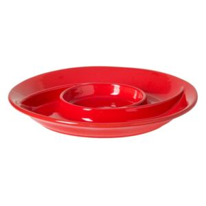Chio&Dip piros agyagkerámia kínáló tányér, ø 32,3 cm - Casafina