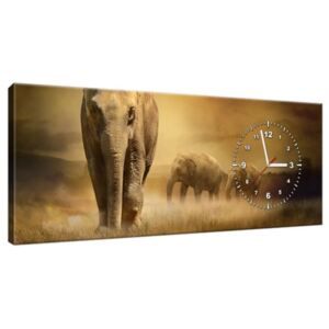 Órás falikép Elefántok vándorlása 100x40cm ZP1176A_1I