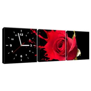 Órás falikép Vörös rózsa löttyintés 90x30cm ZP1216A_3A
