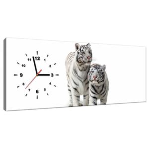 Órás falikép Fehér tigrisek 100x40cm ZP1270A_1I