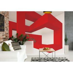 Fotótapéta GLIX - 3D Piros Szerkezetet Modern Design Papír tapéta - 254x184 cm