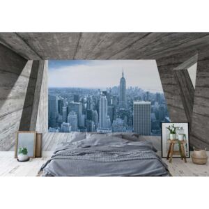 Fotótapéta GLIX - New York Városra 3D Beton Modern Építészet Nézet Papír tapéta - 254x184 cm