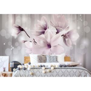 Fotótapéta GLIX - Magnolia Virágok Sparkles Rózsaszín Modern Design Papír tapéta- 184x254 cm