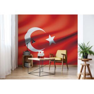 Fotótapéta GLIX - 3D-Ben Zászló Törökország Papír tapéta - 368x254 cm