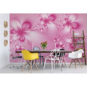 Fotótapéta GLIX - Virágok Modern Design Rózsaszín Papír tapéta - 254x184 cm