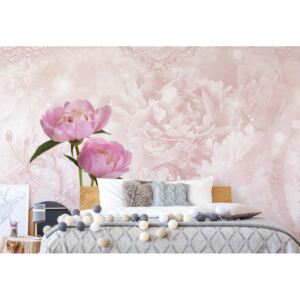 Fotótapéta GLIX - Soft Virágok Rózsaszín Modern Virágos Tapet nețesute - 208x146 cm