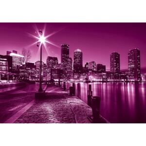 Fotótapéta GLIX - Rózsaszín Városra Boston Tapet nețesute - 208x146 cm