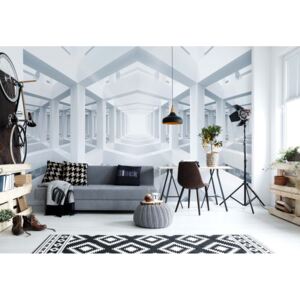 Fotótapéta GLIX - 3D-Ben A Modern Építészet Fehér Tapet nețesute - 208x146 cm