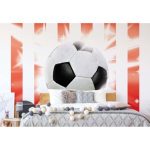 Fotótapéta GLIX - Futball Piros-Fehér Csíkos Tapet nețesute - 208x146 cm