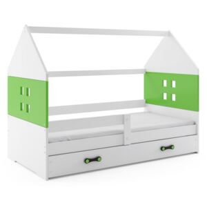 MIDO 1 color gyerekágy + matrac + INGYEN ágyrács 80x160, fehér/zöld