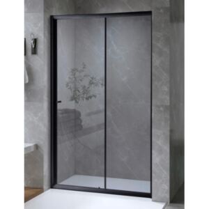 ARBO Glass elhúzható zuhanyajtó (tolóajtó) - fekete - 90 x 195 cm