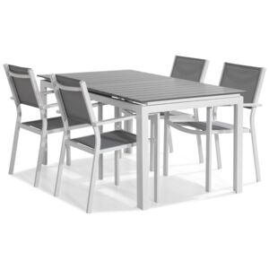 Asztal és szék garnitúra VG5563 Fehér + szürke