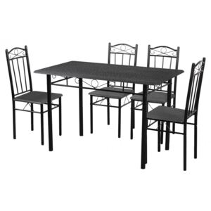 Vigor FUR-101-17BL étkezőasztal szett 4 db szék fekete