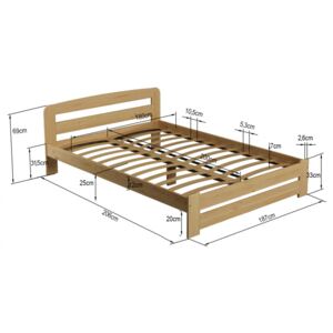 MAXI-DREW postel Eureka 180 x 200 cm - masiv borovice/moření olše