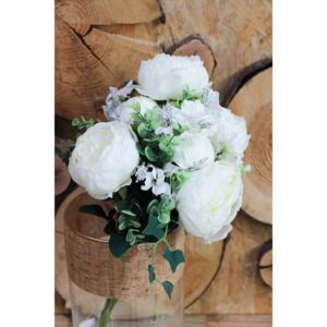 Fehér színű mű angol rózsa csokor 50cm