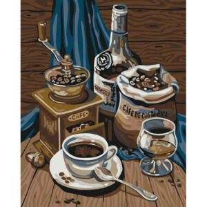 Festés számok szerint kép kerettel "Kávé és konyak" 40x50 cm