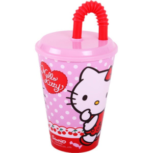 Hello Kitty szívószálas pohár