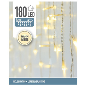 Icicle karácsonyi fényfüzér, meleg fehér, 180 LED-es