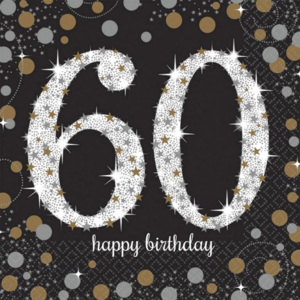Happy Birthday 60 szalvéta 16 db-os