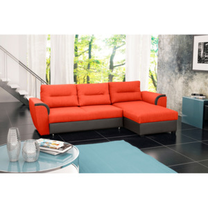 Sarok kanapé Thomas (narancssárga + sötétszürke) (J)