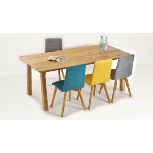 Tina tömörfa étkezőasztal + Arosa székek - 160 x 90 cm / 8 darab / Türkiz