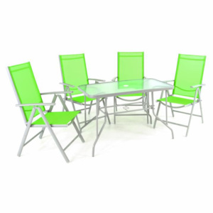 Kerti készlet asztal + 4 szék - zöld
