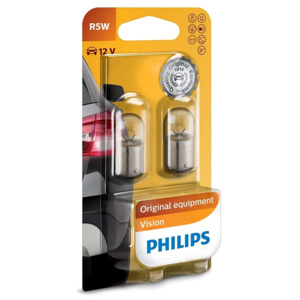 Philips Készlet 2 x autó izzó Philips VISION 12821B2 R5W BA15s/5W/12V P2283