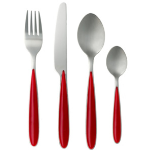 Cutlery 16 db-os evőeszköz készlet, piros nyéllel - Brandani